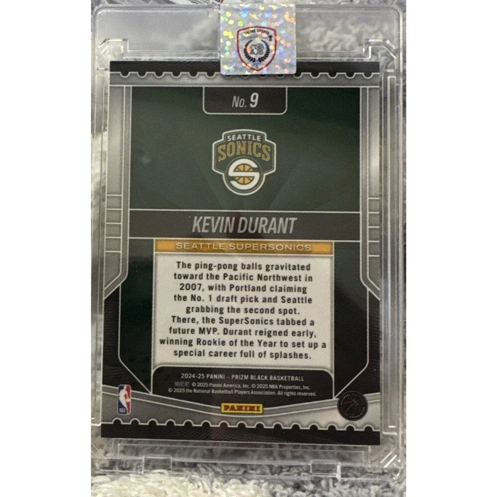 Kevin Durant 2024-25 Panini Prizm Black Luck of the Lottery Silver Supersonics 9